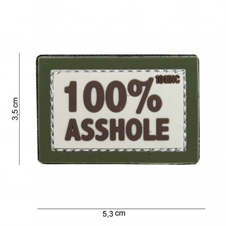 Patch 3D PVC 100% asshole avec velcro de la marque 101 Inc (444100-3922)