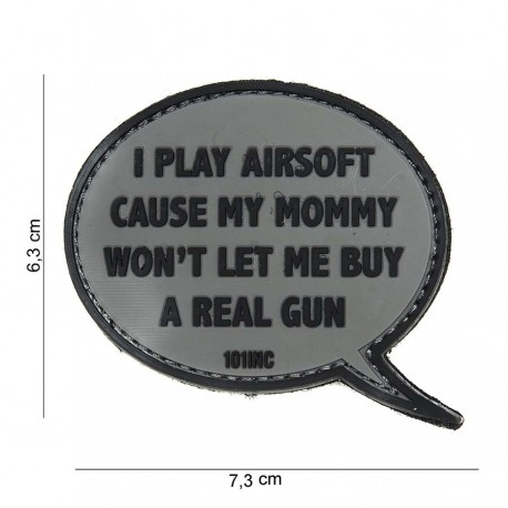 Patch 3D PVC I play airsoft avec velcro de la marque 101 Inc (444130-3876)