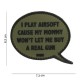 Patch 3D PVC I play airsoft avec velcro de la marque 101 Inc (444130-3878)