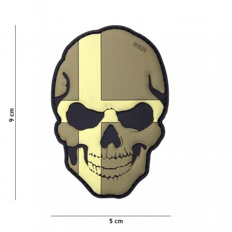 Patch 3D PVC Skull Sweden avec velcro de la marque 101 Inc (444130-5009)