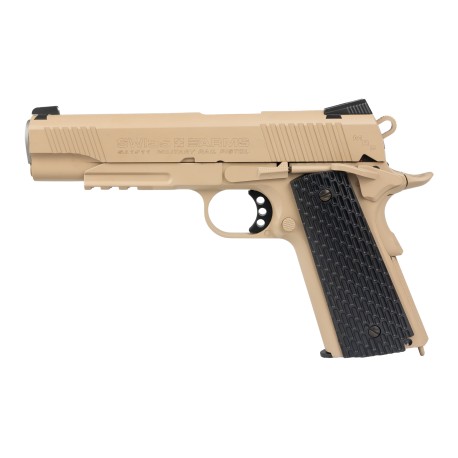 Réplique airgun - 1911 military tan CO2 blow back full métal de la marque Swiss arms (288507)