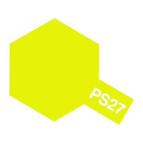 Peinture en spray pour carrosserie en polycarbonate - Peinture PS27 jaune fluo 100 ml de la marque Tamiya (86027)