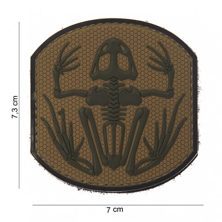 Patch 3D PVC "Frog skeleton" brun avec velcro, 101 Inc