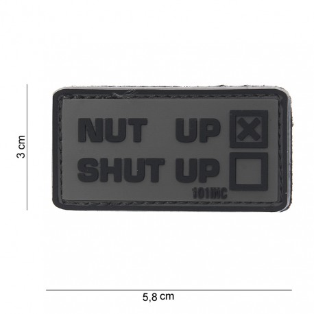 Patch 3D PVC Nut up gris (avec velcro) de la marque 101 Inc (10083 | 444100-3811)