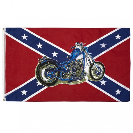 Drapeau "Rebel avec moto", 101 Inc