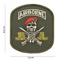 Patch tissu Airborne crâne et béret