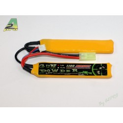 Airsoft - Batterie 2 sticks Li-Po 7.4 V - 1100 mAh (cosse mini tamiya) de la marque A2 Pro (9112012)