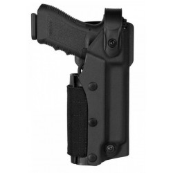 Holster ceinture VKZ804 droitier pour Glock 17 / 18 / 19 / 22 /23 avec lampe ou laser noir de la marque Vega holster (97933)